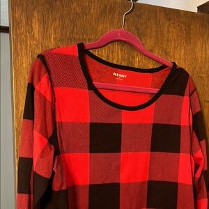 Old Navy Red and Black Plaid Top